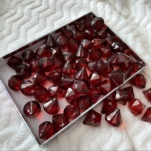 Acrylic Garnet Color Faux Crystal Gems with hole for stringing